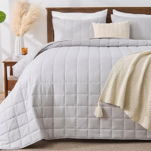 Miniatura 13 de EMME Colchas Juegos de Ropa de Cama Tamaño Queen Colcha Azul Marino, Juego de Cama Suave y Ligero Prelavado, Cubrecama de Microfibra Reversible