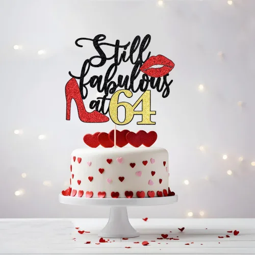 Miniatura 43 de Still Fabulous at 30 - Decoración para tartas de feliz cumpleaños de 30 años, tacones altos de reina con labios rojos grandes, decoración