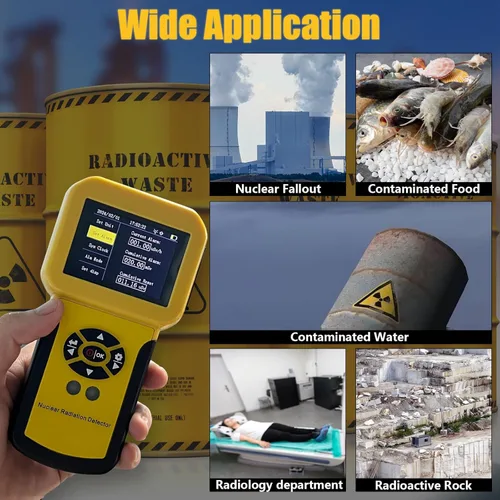 Miniatura 7 de HOLDPEAK - Contador Geiger, detector de radiación nuclear recargable con pantalla LCD, detección beta, gamma y rayos X, 5 unidades de medición