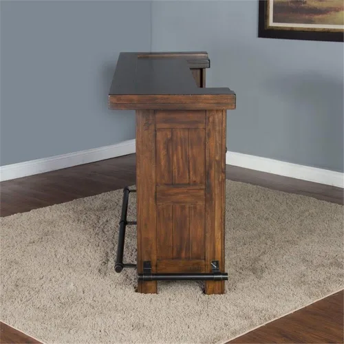 Miniatura 8 de Pemberly Row Unidad de Bar Independiente de Madera Estilo Granja de 78", Estante para Copas de Vino, Gabinetes de Almacenamiento, para Cocina