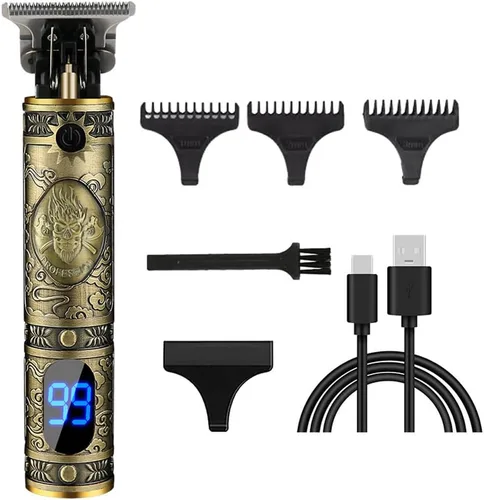Miniatura 29 de Cortadora de pelo profesional para hombres y mujeres, inalámbrica, recargable, recortadora de pelo, kit de aseo de corte de cuerpo de metal