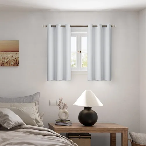 Miniatura 2 de BGment - Cortinas con aislamiento térmico para habitación, 100 % opacas, con forro negro, cortina de doble capa con ojales, reduce el ruido