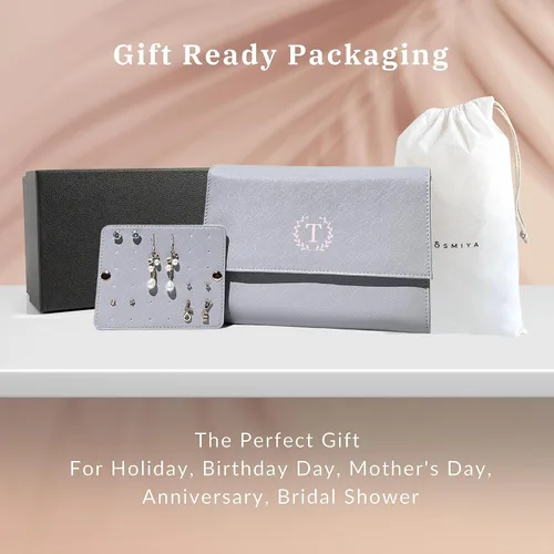 Miniatura 8 de Joyero de viaje personalizado con inicial, regalos personalizados con monograma para mujeres, regalos de propuesta de dama de honor, organizador