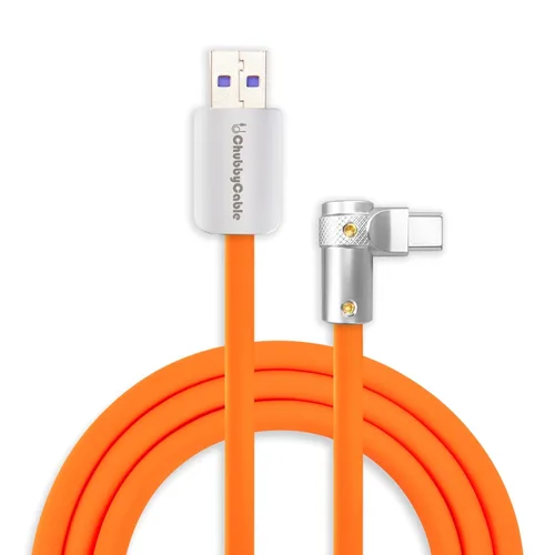 Miniatura 12 de chubbycable FlexElbow - Cable de carga rápida de 90 grados y 240 W, cable USB C en ángulo recto, cable de carga de silicona compatible con iPhone
