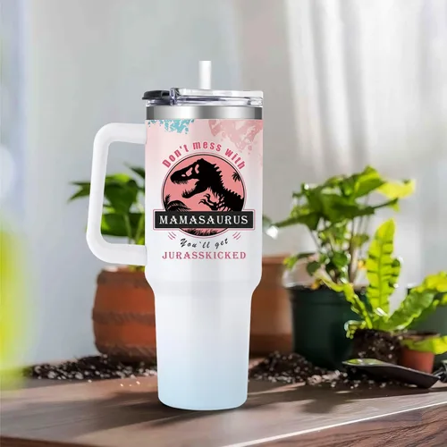 Miniatura 2 de Regalos para mamá de hijo, divertidos regalos de cumpleaños para madre de hija, regalo para el día de la madre, 40 onzas, taza de dinosaurio