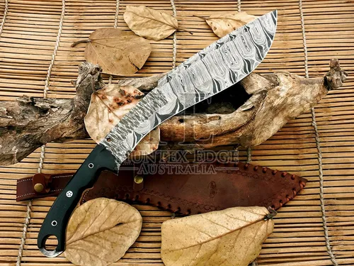 Miniatura 3 de HUNTEX - Cuchillo Kukri táctico zombi exclusivo de Damasco legendario Cuchillo Kukri táctico zombi de alta calidad 20 pulgadas de largo