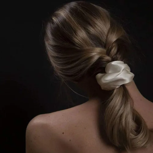 Miniatura 2 de THXSILK Bandas elásticas de seda para el cabello, bandas elásticas para el cabello, cuerdas para coleta de caballo para mujer, accesorios