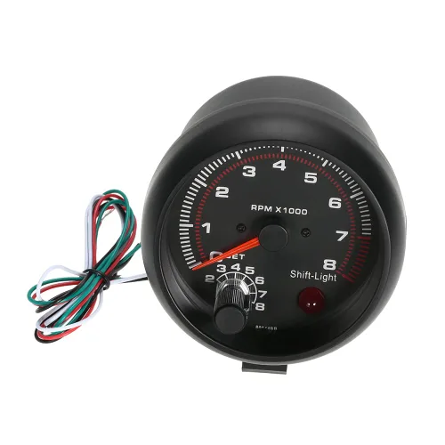Miniatura 2 de Calibre tacómetro, Geevorks - Tacómetros de repuesto automotriz de 3.75 pulgadas, 12 V, 0-8000 RPM, tacómetro RPM para motores de cilindros de 4/6/8
