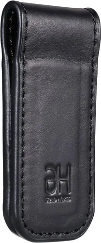 Miniatura 2 de Soporte magnético delgado para tarjetas de visita de cuero genuino para hombres, Negro -, Slim