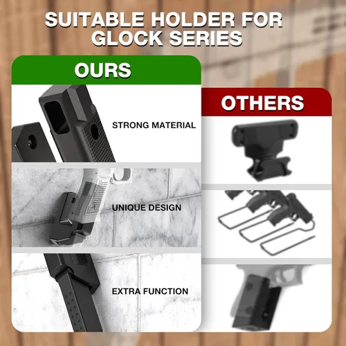 Miniatura 5 de Montura de pistola mejorada con soporte para cargador, montaje oculto para Glock17,19,26,31,32,33,34,44,45 de la serie, soporte de pistola