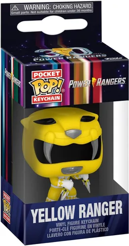 Miniatura 2 de Funko POP! - Llavero con texto en inglés "Mighty Morphin Power Rangers" 30 Aniversario – Yellow Ranger – Llavero novedoso de Power Rangers TV – Mini
