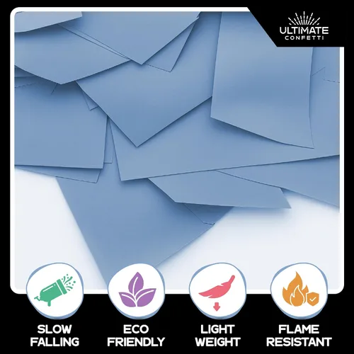 Miniatura 4 de Ultimate Confetti, Confeti Biodegradable Azul Bebé - Confeti de Papel de Seda Rectangular Revoloteante para Uso en Cañones y Lanzadores – Confeti