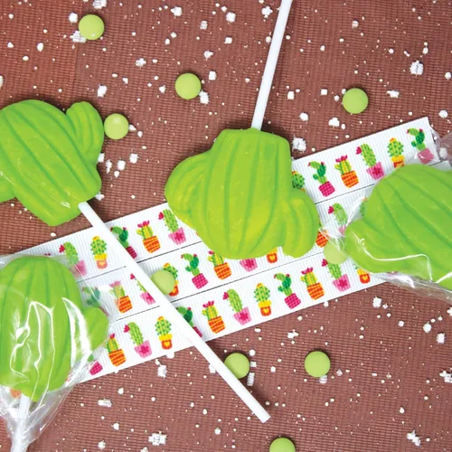 Miniatura 5 de Piruletas de cactus – 12 chupones de dulces de fiesta envueltos individualmente – recuerdos de fiesta de cumpleaños – Suministros de fiesta mexicana