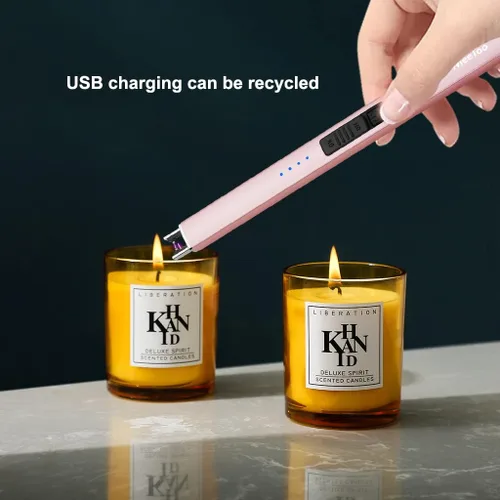 Miniatura 2 de MeeToo Encendedor eléctrico recargable tipo C – Regalos para esposa, hombres, mujeres, nana, arco de plasma USB, a prueba de viento, para velas, Oro