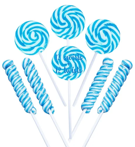Miniatura 6 de Paletas de caramelo navideñas - 24 paletas festivas envueltas individualmente al por mayor - 18g remolinos y 12g pop retorcido