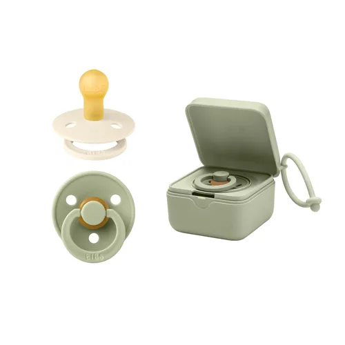 Miniatura 9 de Bibs Paquete de caja de chupete para bebé, coloridos chupetes y caja de chupete, kit esencial para bebés felices y padres ocupados, color azul bebé