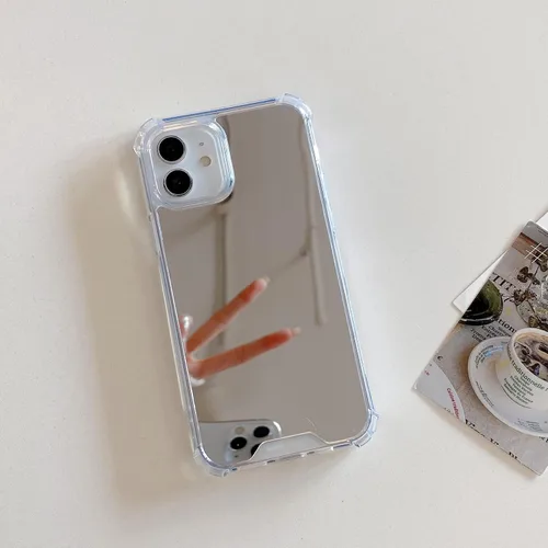 Miniatura 3 de Funda compatible con iPhone 11 con espejo con parachoques a prueba de golpes, parte trasera dura, delgada, cubierta protectora delgada para niñas