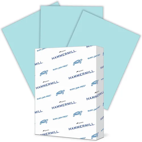 Papel de color Hammermill, papel de impresora azul de 24 libras, 8.5 x 11 - 1 resma (500 hojas) - Fabricado en los Estados Unidos, papel pastel,