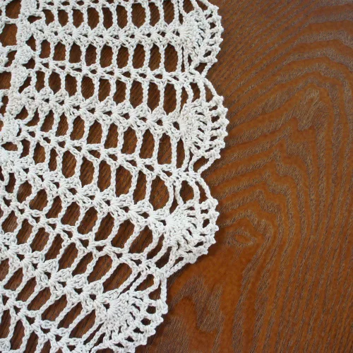 Miniatura 4 de USTIDE Mantel redondo de algodón hecho a mano, color beige, para boda, 31 pulgadas