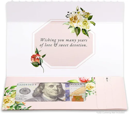 Miniatura 5 de Tarjeta de boda, con dos aperturas de tira para desgarrar, con ventana de plástico transparente que deja ver dinero, cheques o tarjetas de regalo