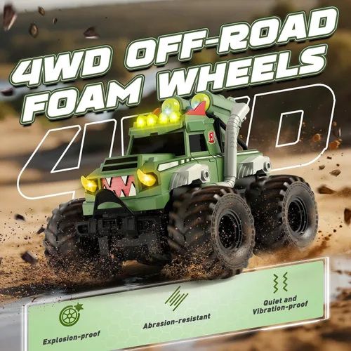 Miniatura 6 de Auto a Control Remoto, Juguetes de Camión Monstruo Impermeable Autos RC para Niños, 1:18 Anfibio 4WD Todo Terreno Fuera de Carretera Camiones