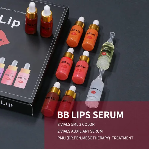 Miniatura 2 de BB Lips - Kit de suero semipermanente, tratamiento de maquillaje semipermanente, suero labial BB para pigmento labial, incluye pigmentos labiales