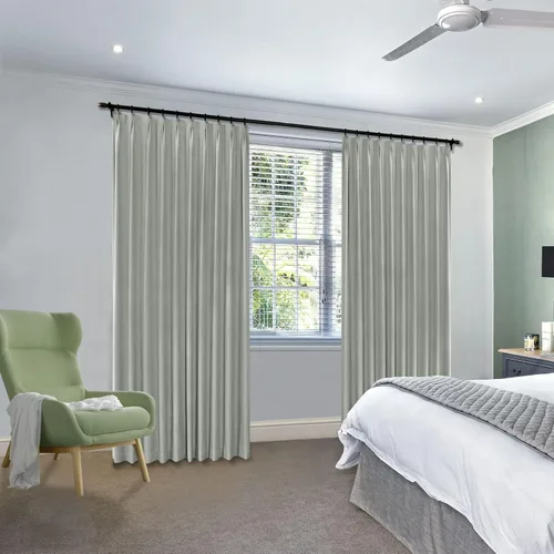 Miniatura 9 de Fcosie Pinch Pleated Curtains Linen Blackout Drapes for Bedroom Linen Curtain Panels Room Darkening/Light Blocking/Privacy Proctecting/Noise Niebla