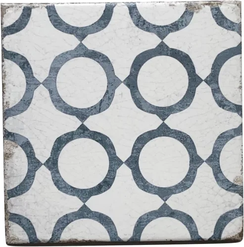 Miniatura 2 de Life in Color Collection Azure Circle Pattern Moderno Azulejo Español Porcelana Pared (4 Piezas)