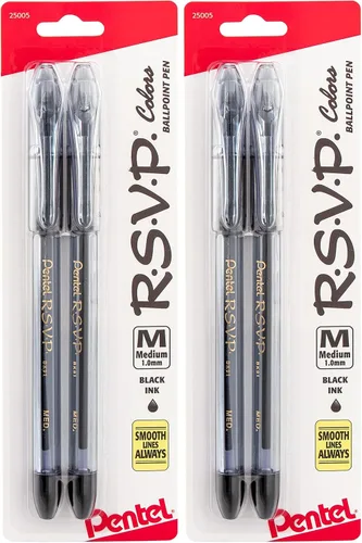 Miniatura 8 de Pentel® R.S.V.P.® - Bolígrafos de punta media, 0.039 in, barril transparente, colores de tinta surtidos, paquete de 8 Varios