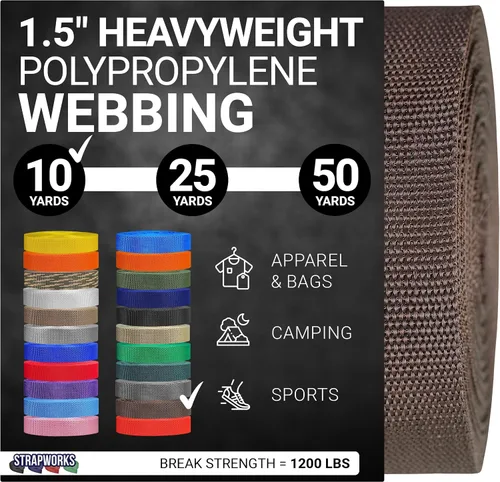 Miniatura 64 de Strapworks Heavyweight Polypropylene Webbing - Heavy Duty Poly Strapping for Outdoor DIY Gear Repair, 1.5 Inches