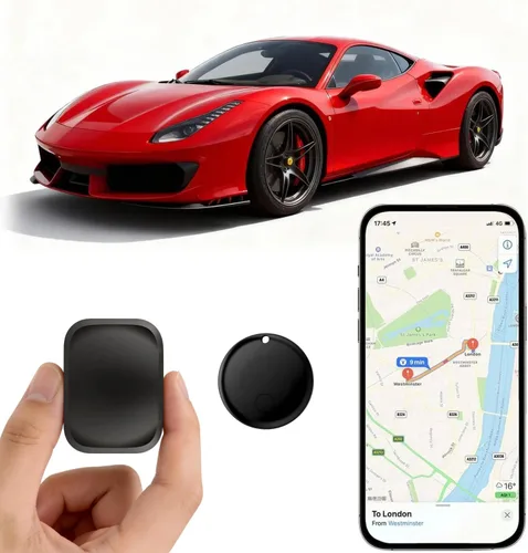 Rastreador GPS para vehículos, solo iOS magnético impermeable rastreador de coche, sin tarifa mensual, mini rastreador GPS portátil para
