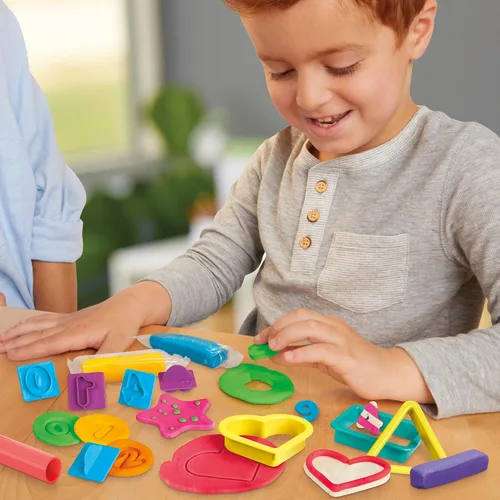 Miniatura 6 de Play-Doh Juego de números y formas con 17 herramientas y 20 barras de plastilina, suministros para el aula de regreso a la escuela, artes