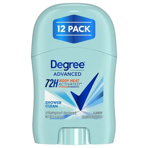 Miniatura 8 de Degree Desodorante antitranspirante avanzado, Shower Clean, paquete de 2 – Desodorante de viaje para mujeres, protección 72H, 0.5 oz Ea