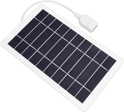 Cargador de panel solar USB de 5 V 5 W, kit de panel solar portátil para cámara, carga de teléfono celular, campamento, senderismo, viajes al aire