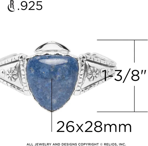 Miniatura 3 de Pulsera de plata de ley con piedras preciosas de flecha tamaño S M L Metal howlita