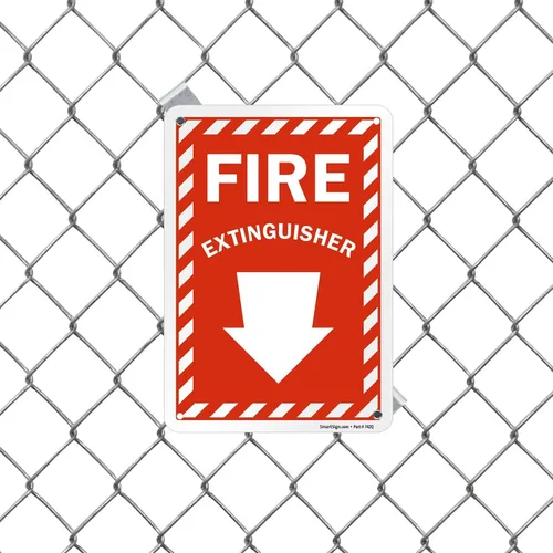 Miniatura 4 de SmartSign Letrero "Extintor de incendios" de 10 x 7 pulgadas con flecha hacia abajo y agujeros pre-limpiados, impreso digitalmente, plástico HDPE