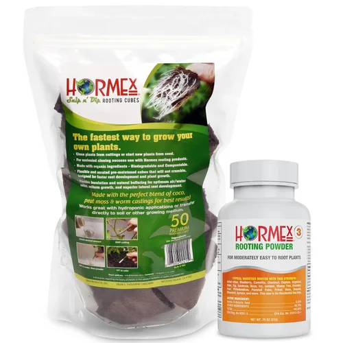 Miniatura 6 de Hormex Cubos de enraizamiento – Tapones de turba y coco para clonar plantas de esquejes y semillas – Iniciador de plantas orgánicas para un fuerte