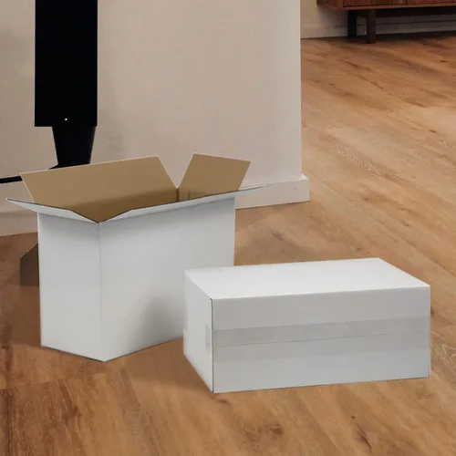 Miniatura 4 de Cajas de envío de 12 x 8 x 5 pulgadas, cajas de cartón corrugado blanco para pequeñas empresas, paquete de 25
