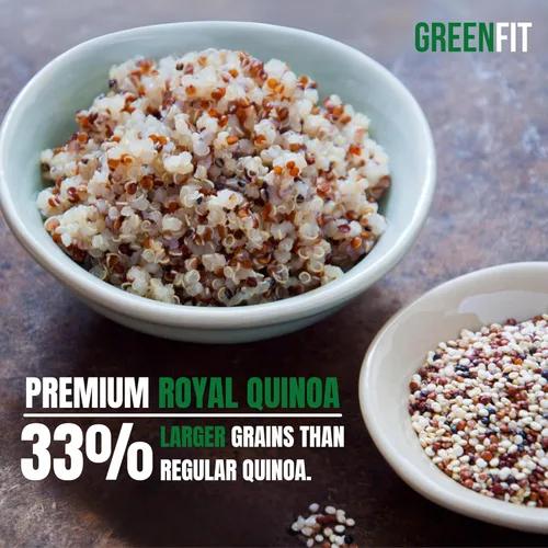 Miniatura 4 de Quínoa Royal Orgánica Tri-Color de Greenfit Sin GMO, Sin Gluten, Vegana y Orgánica Proteína Completa, Alta Fibra, Quinoa Tri-Color Baja