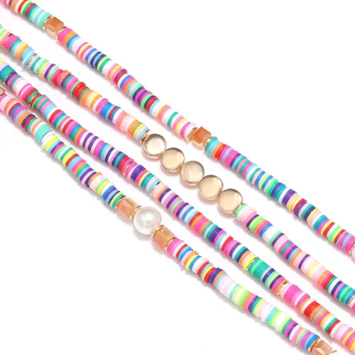 Miniatura 9 de ARATLENCH Heishi Surfer - Collares y pulseras Coloridas cuentas de disco de vinilo, collar de amor, bohemio, arco iris, elástico, de amistad