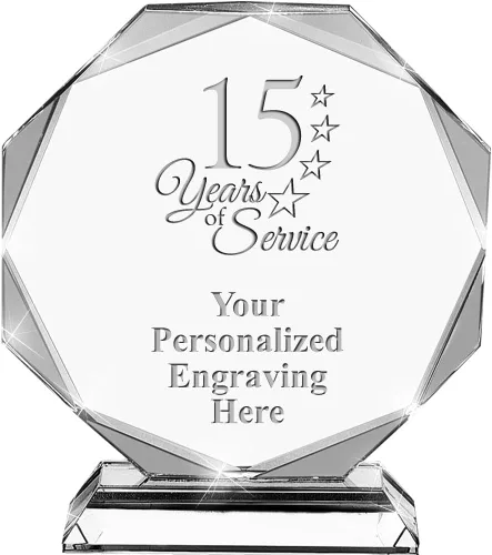 Miniatura 26 de Premio de cristal personalizado de 6.75 pulgadas con grabado - Premios de trofeos personalizados