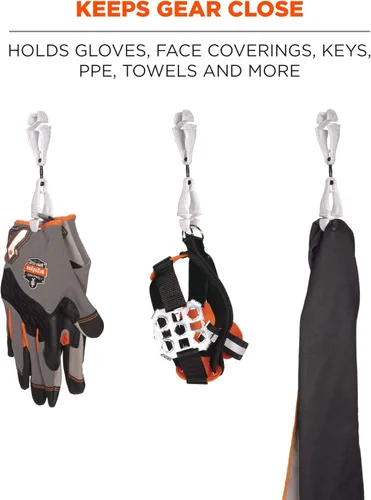 Miniatura 3 de Ergodyne Squids 3420 Swiveling Glove Clip Holder with Dual Clips Granito - Paquete de 6