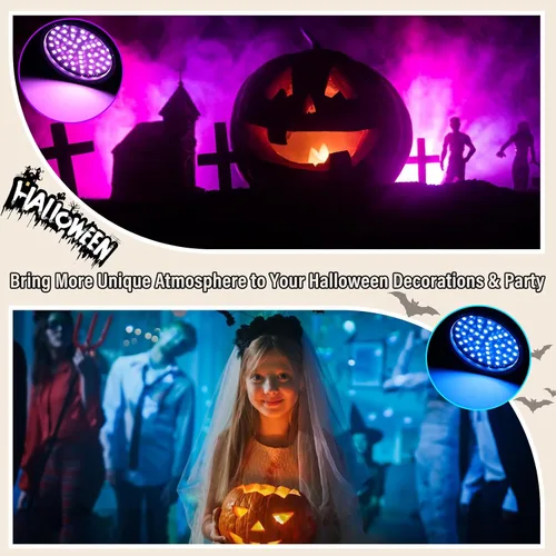 Miniatura 8 de Telbum luces estroboscópicas, 54 luces LED RGB súper brillantes, luz estroboscópica mini para fiestas, luces estroboscópicas de Halloween