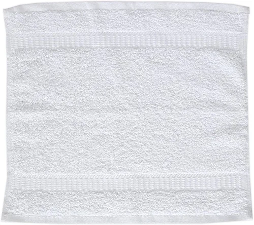 Miniatura 7 de GOLD TEXTILES Toalla 100% algodón, paquete de 12, 13 x 13 pulgadas, color blanco, ultra suave, altamente absorbente, de larga duración y de secado