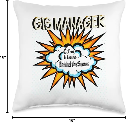 Miniatura 4 de GIS MANAGER Gifts GIS Manager-Funny Hero Job - Almohada (16 x 16 pulgadas), multicolor