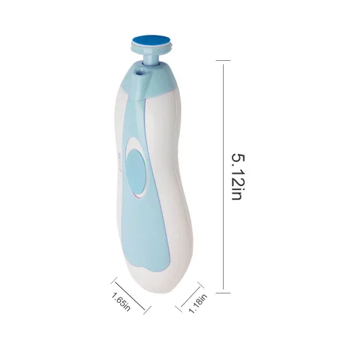 Miniatura 6 de Cortauñas eléctrico 6 en 1 para recién nacidos o niños pequeños, juego de esmaltes de uñas con estuche de viaje, silencioso (azul)