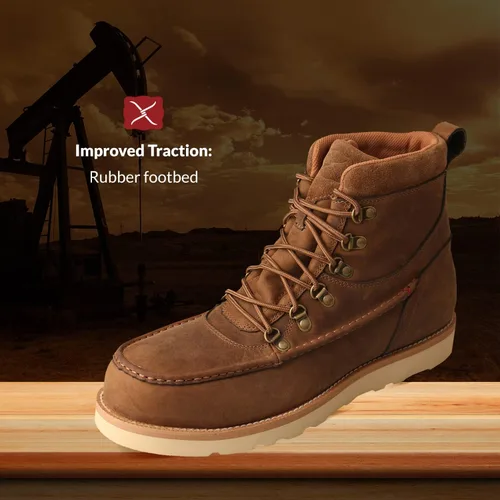Miniatura 3 de Twisted X Men's 6" Waterproof Wedge Sole Boot - Moc Toe Work Boots Handcrafted with oiled-leather, Air-mesh Lining, Breathable Interior Lining