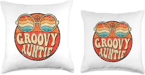 Miniatura 3 de Groovy Auntie 70s Aesthetic Nostalgia 1970's Retro Groovy Auntie 70s Aesthetic Nostalgia 1970 Retro Mothers Day Throw Pillow, 16x16, Multicolor