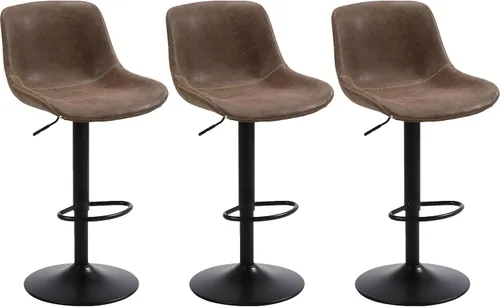 Miniatura 21 de Juego de 2 taburetes de bar, taburetes de bar giratorios de altura de mostrador con respaldo, sillas de bar ajustables, taburete alto sin brazos