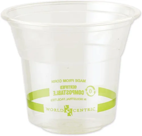 Miniatura 10 de World Centric Pla Clear Cold Cup Tapas, tapa plana, se adapta a tazas de 9 oz a 24 oz, 1,000/caja